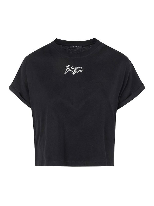 Balmain: Camisetas - Camiseta - Negro