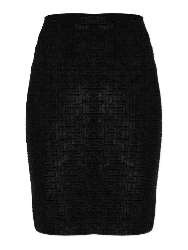 Balmain: gonne al ginocchio  e longuette - Gonna midi con monogramma