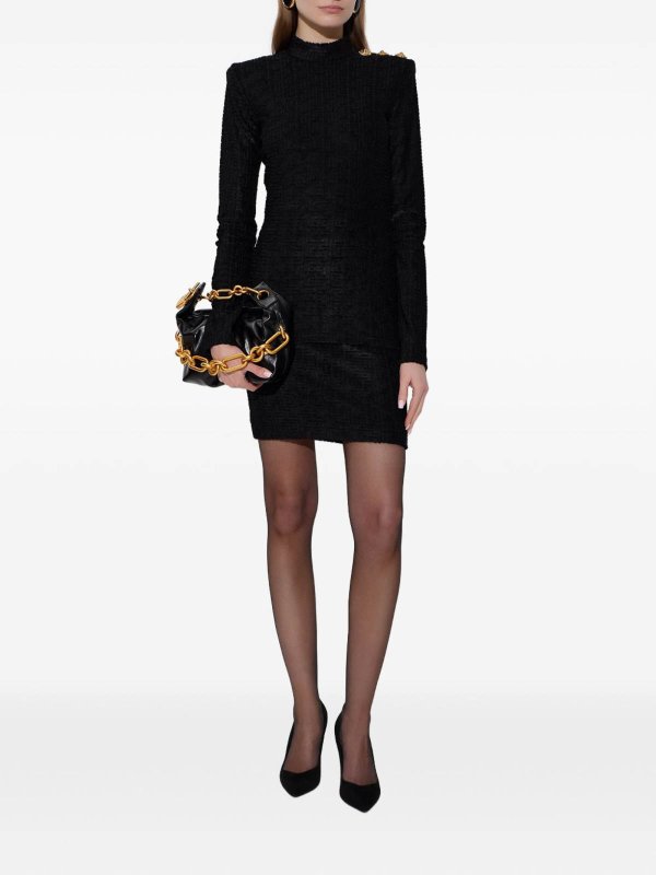 Balmain: gonne al ginocchio  e longuette online - Gonna midi con monogramma