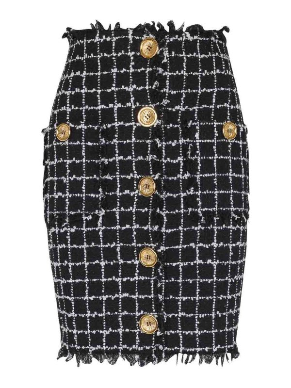 Balmain: Knielange und Midi Röcke - Midirock - Schwarz