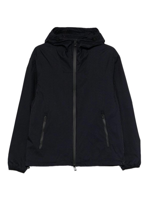 EMPORIO ARMANI: ダウン・ハイテクジャケット - ダウンジャケット - ブルー