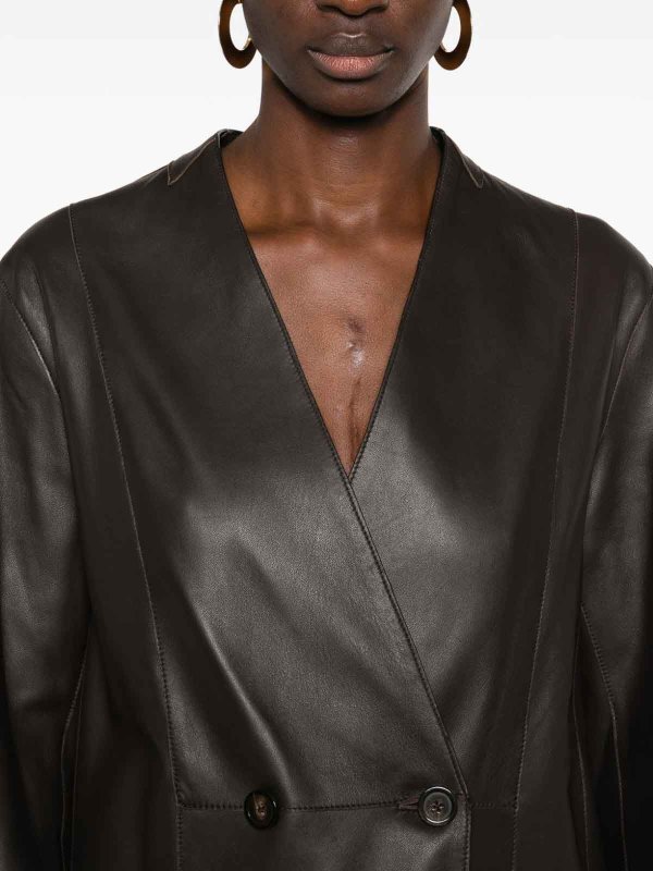 The Best Shops EMPORIO ARMANI: レザーコート - レザーコート - ブラウン