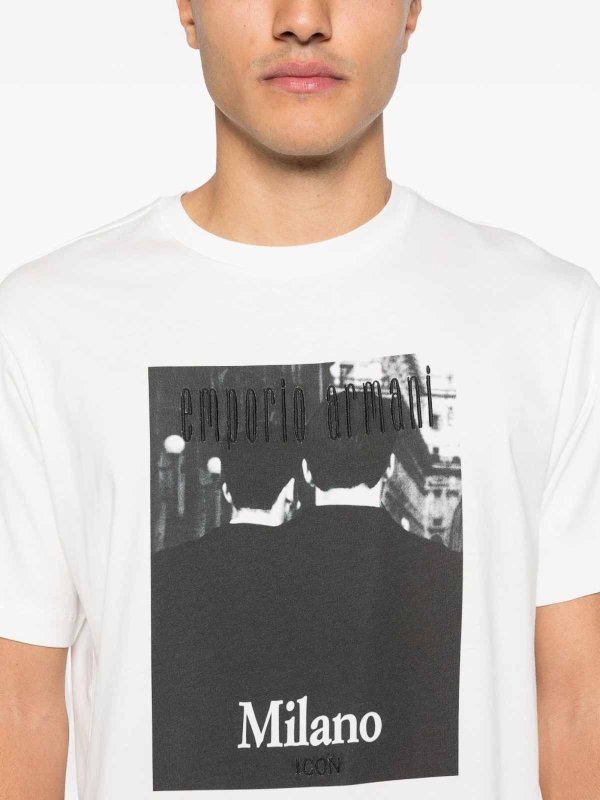 The Best Shops EMPORIO ARMANI: t-shirts - Printed Cotton T-Shirt