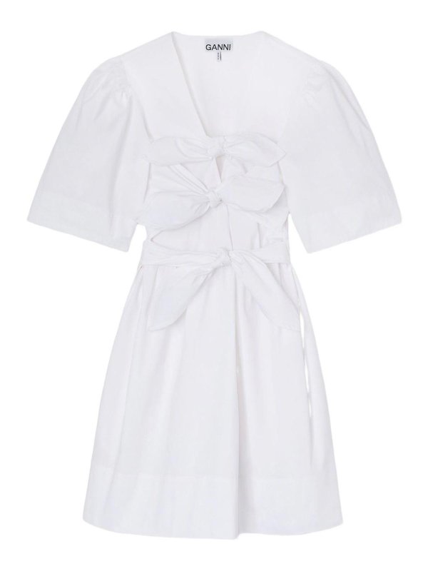 GANNI: ショートドレス - ショートドレス - 白