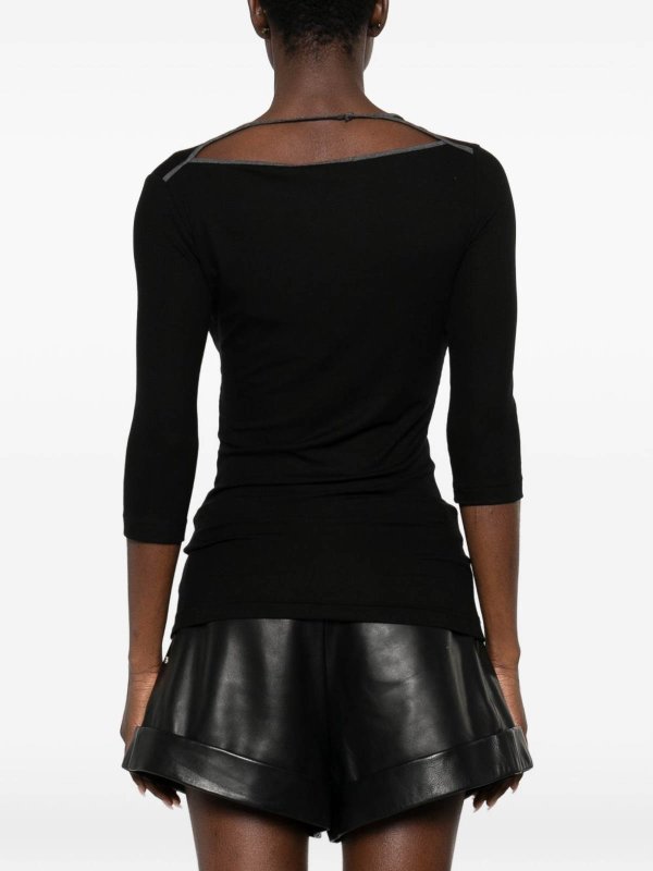 The Best Shops Iro: Strickpullover mit Rundhalsausschnitt - Rundhalspullover - Schwarz