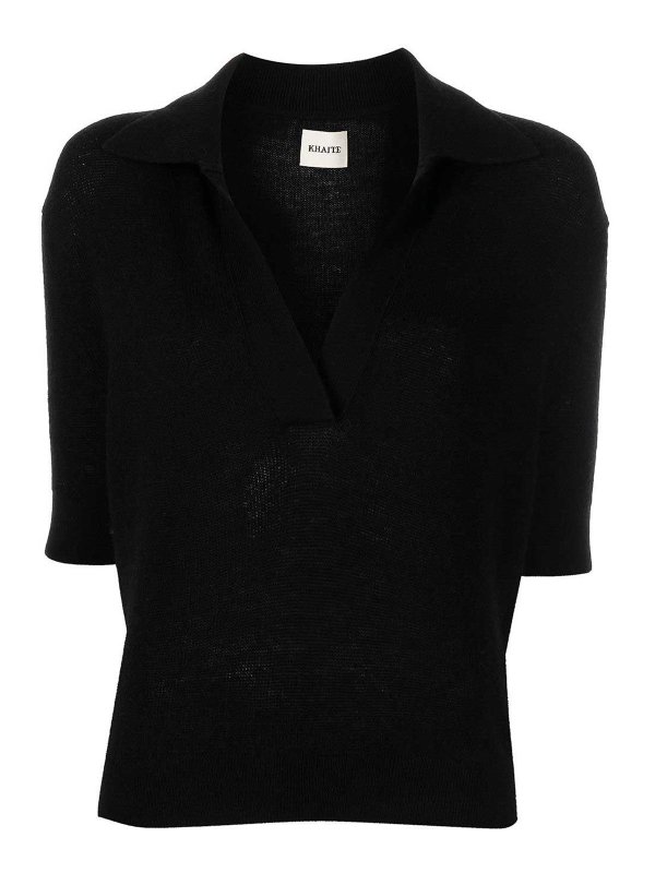 KHAITE: ポロシャツ - ポロシャツ - 黒