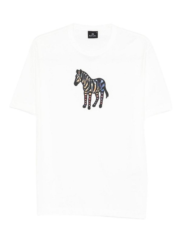 PS BY PAUL SMITH: t-shirts - Zebra Organic Cotton T-Shirt