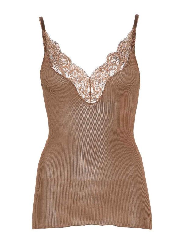 SAINT LAURENT: Tops & Tank tops - Lace Silk Top