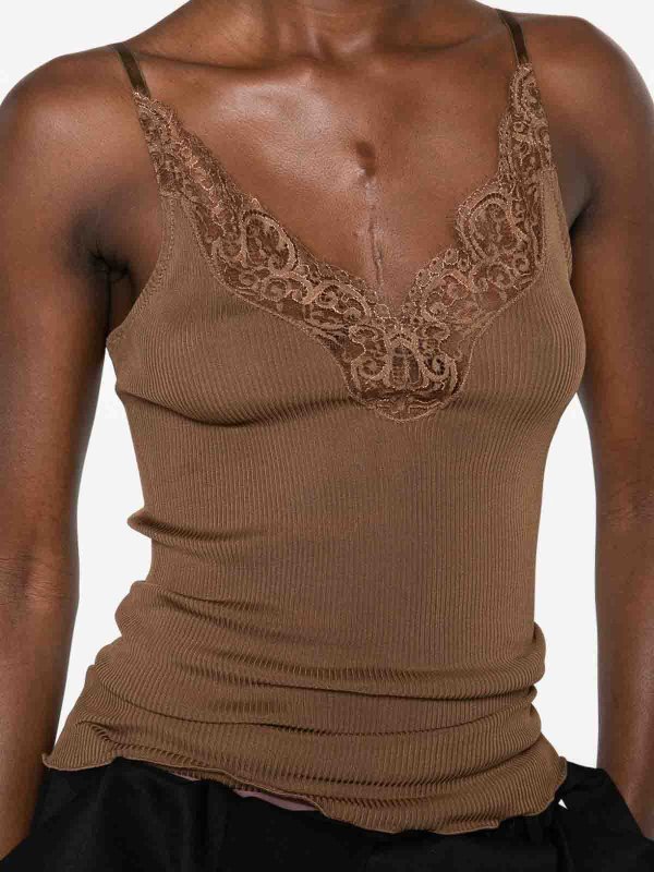 The Best Shops SAINT LAURENT: Tops & Tank tops - Lace Silk Top