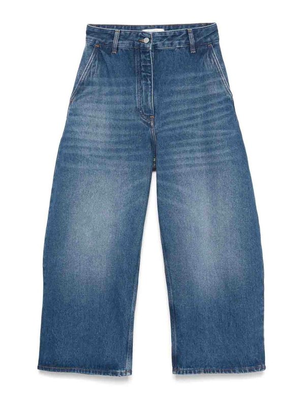 STUDIO NICHOLSON: straight leg jeans - Chalco Cropped Jeans