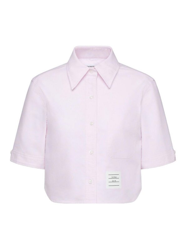 THOM BROWNE: camicie - Camicia corta in cotone
