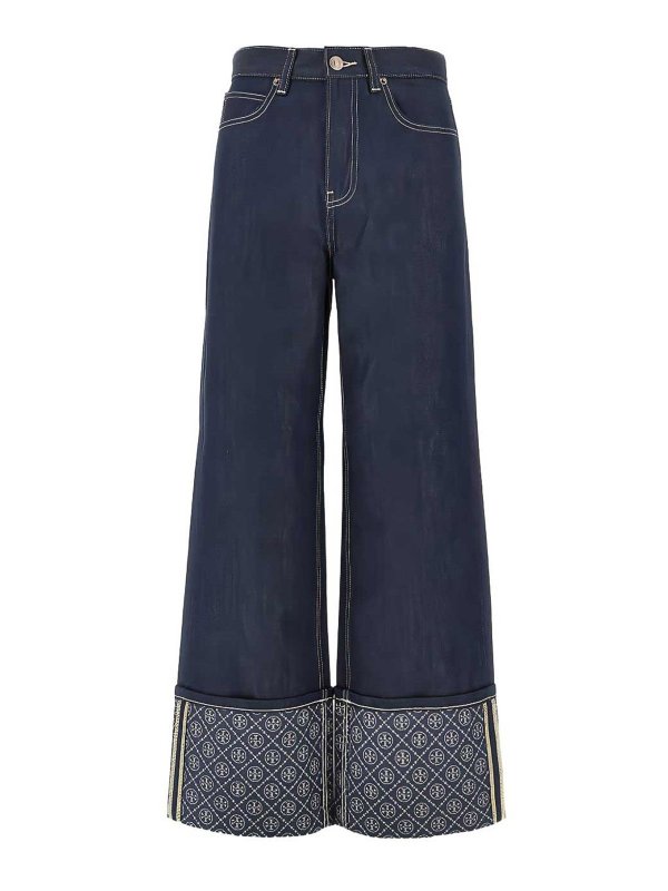 TORY BURCH: Jeans Rectos - Vaqueros Rectos - Azul