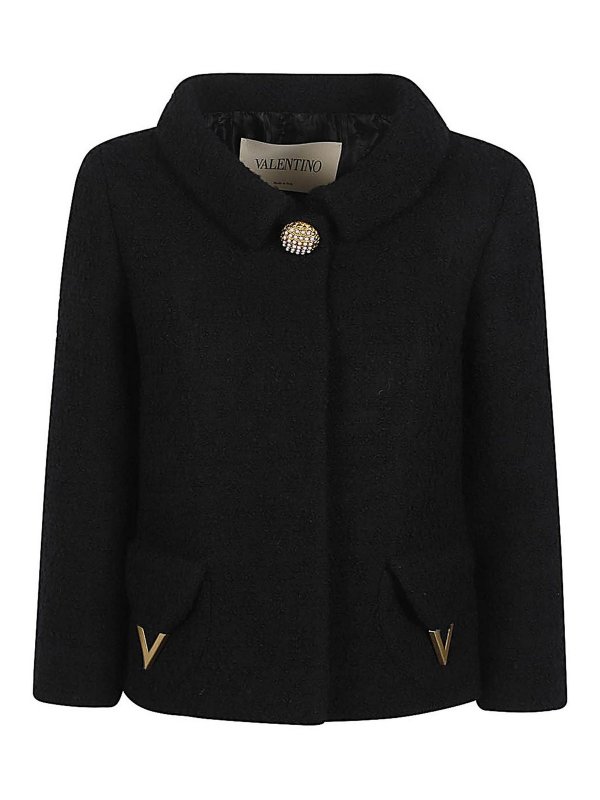 VALENTINO GARAVANI: casual jackets - Vlogo Signature Wool Jacket