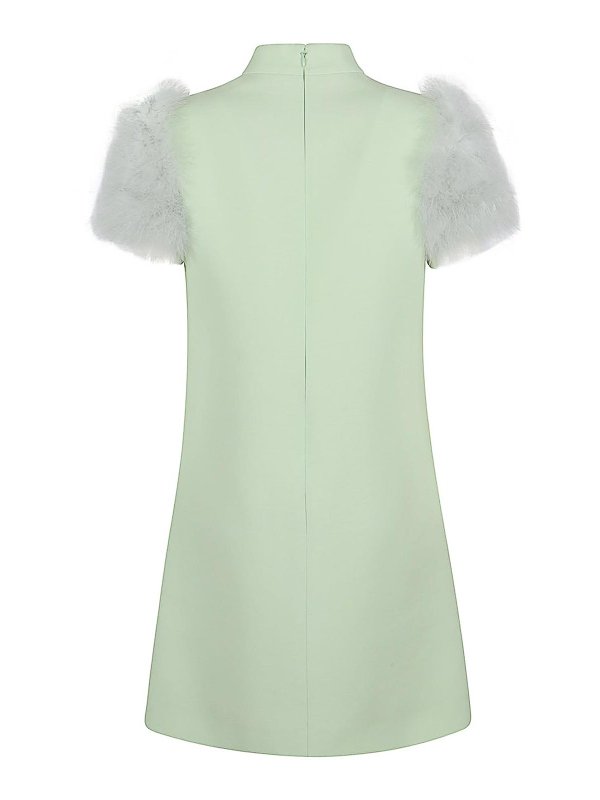 VALENTINO GARAVANI: abiti al ginocchio online - Abito Piumato In Lana E Seta