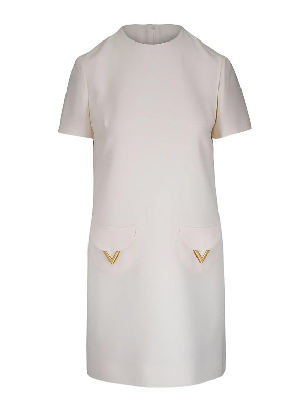 VALENTINO GARAVANI: abiti al ginocchio - Abito in lana e seta con firma Vlogo