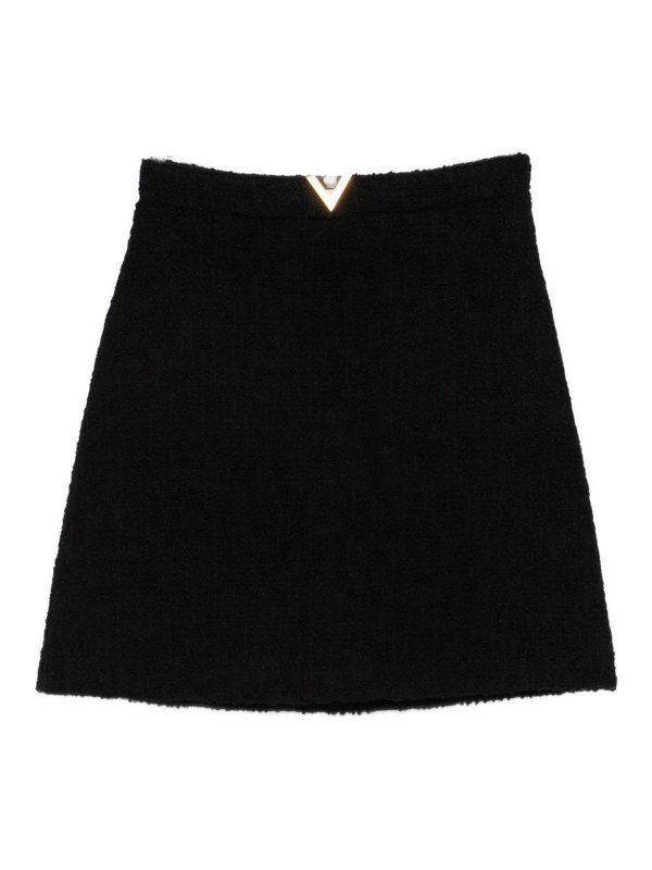 VALENTINO GARAVANI: gonne al ginocchio  e longuette - Gonna in lana con firma Vlogo