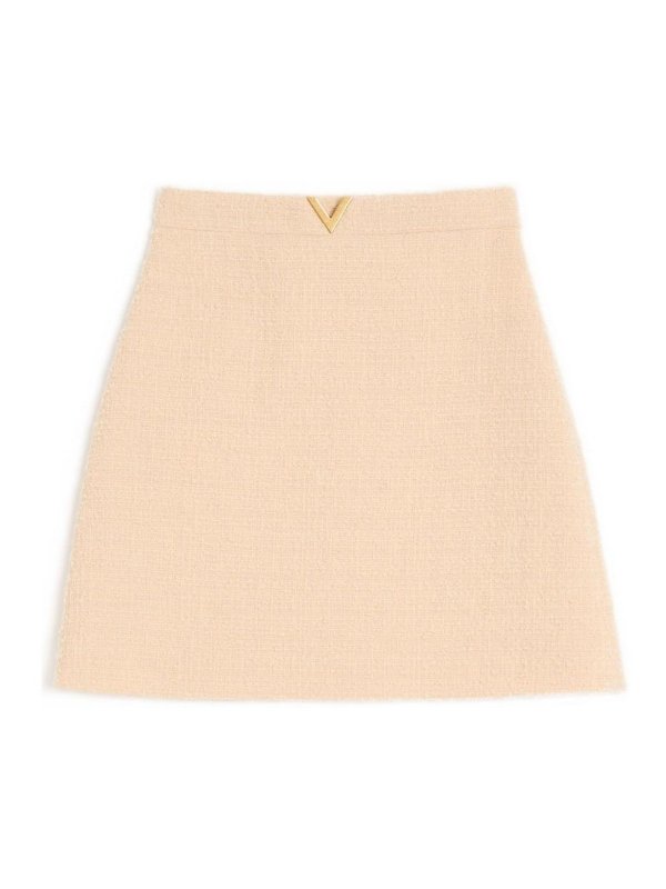 VALENTINO GARAVANI: gonne al ginocchio  e longuette - Gonna in lana con firma Vlogo