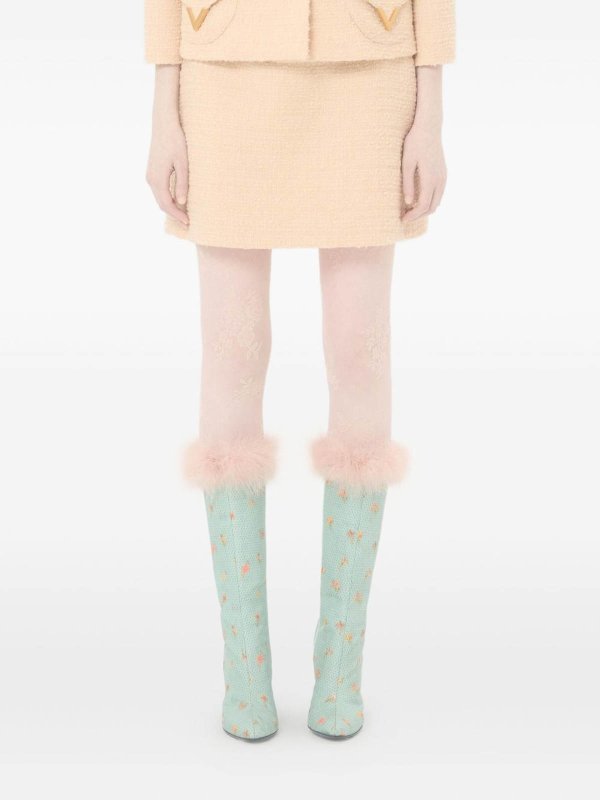 VALENTINO GARAVANI: gonne al ginocchio  e longuette online - Gonna in lana con firma Vlogo