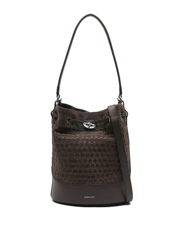 ZANELLATO: Bucket bags - Monda Musiva Small Leather Bucket Bag