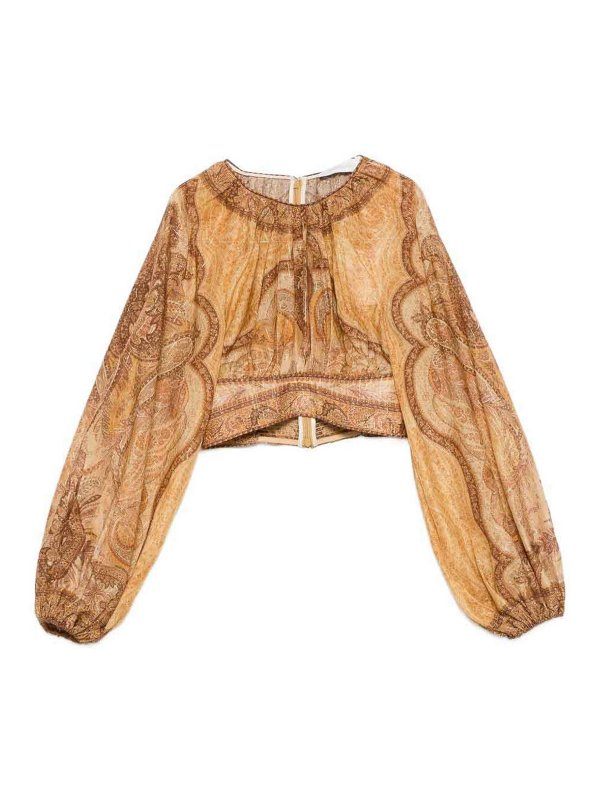 ZIMMERMANN: Top e canotte - Top in cotone e seta Wanderlust