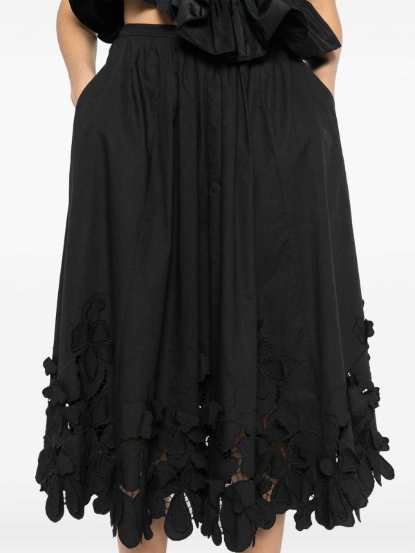 The Best Shops FORTE FORTE: Knee length skirts & Midi - Embroidered Cotton Skirt