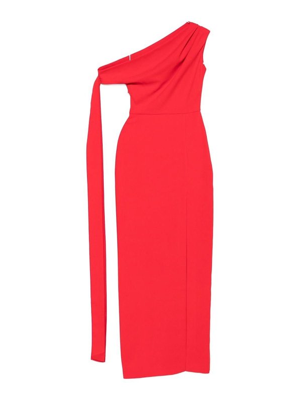 SOLACE LONDON: Robe longueur genou - Robe Au Genou - Rouge