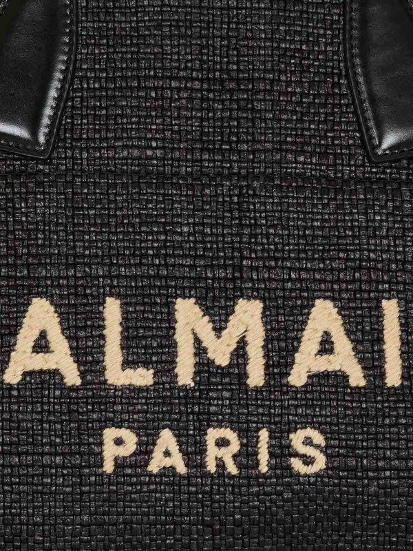 Balmain: totes bags online - Track Raffia Tote