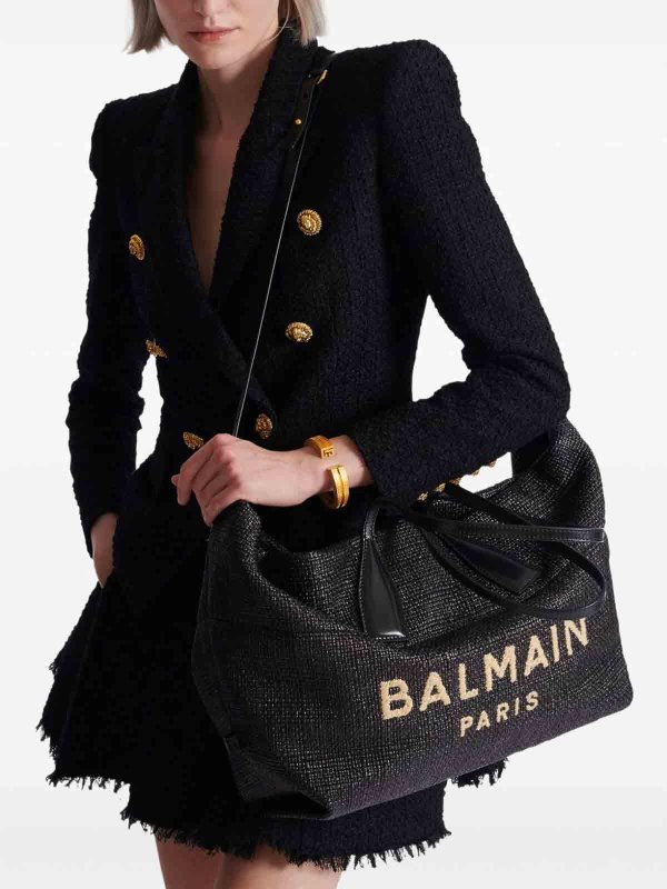 Track Raffia Tote shop online: Balmain