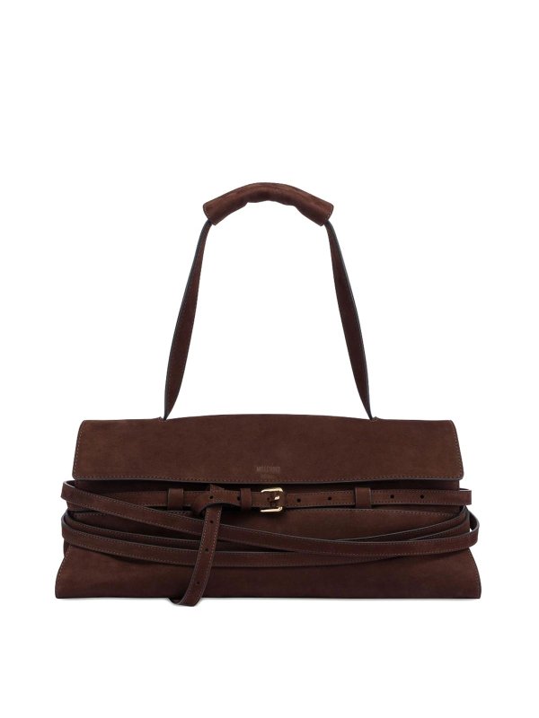 MOSCHINO: クラッチバッグ - クラッチバッグ - ブラウン