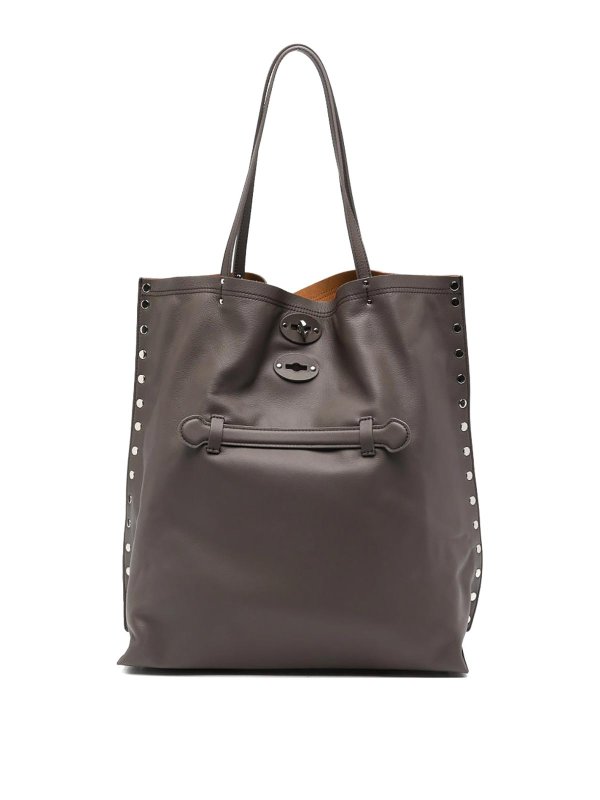 ZANELLATO: shopper - Borsa a mano media in pelle Aspasso Saeta