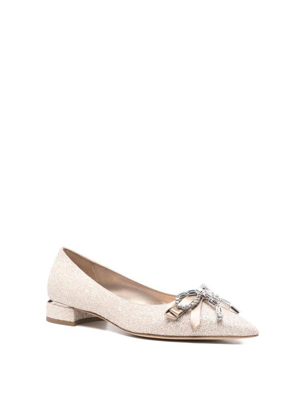 JIMMY CHOO: flat shoes online - Auria Leather Ballet Flats