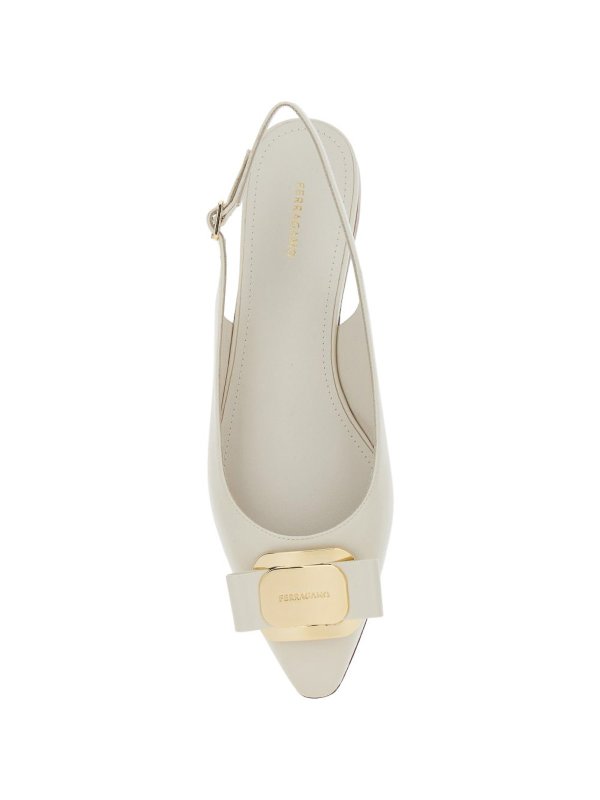 FERRAGAMO: court shoes online - Leather Slingback Pumps