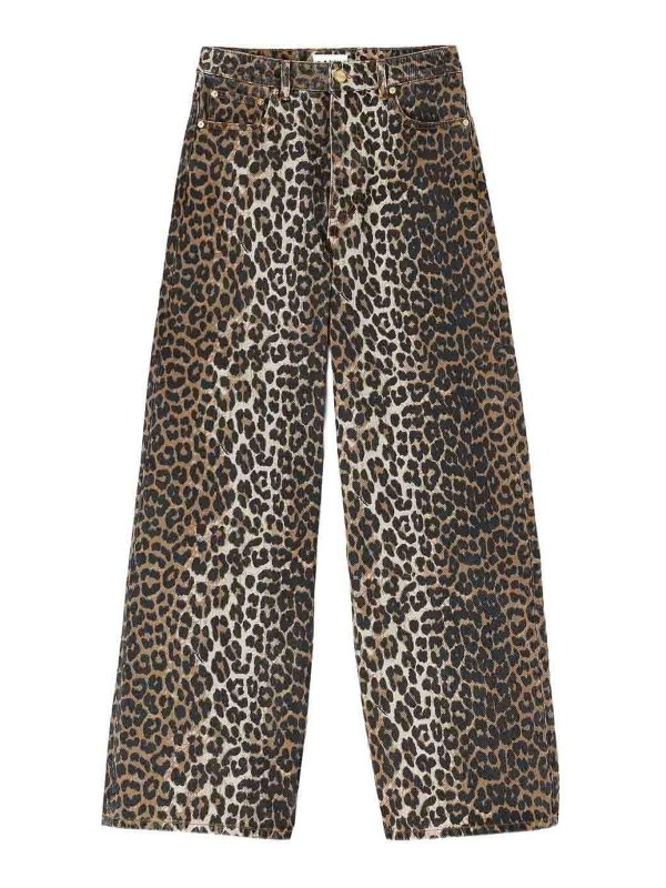 GANNI: ストレートジーンズ - ストレートジーンズ - ブラウン