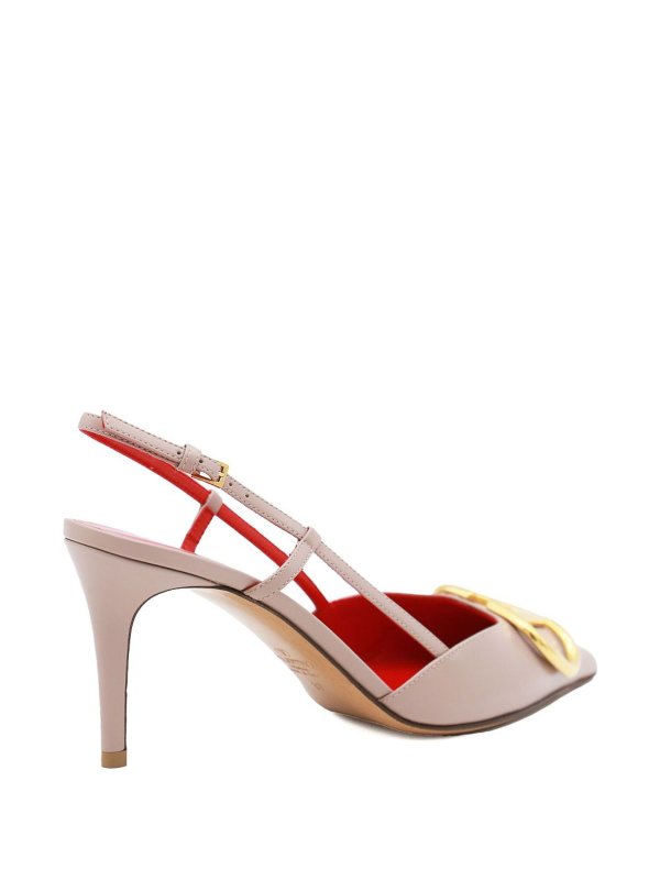 The Best Shops VALENTINO GARAVANI: court shoes - Vlogo Signature Leather Slingback Pumps