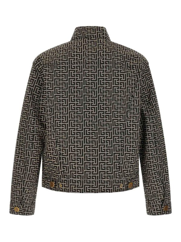 Balmain: casual jackets online - Jacquard Monogram Jacket