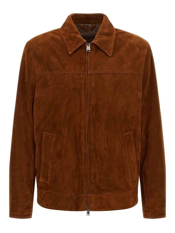 BRIONI: leather jacket - Suede Blouson