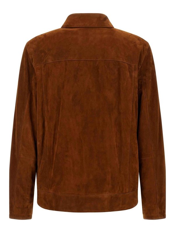 BRIONI: leather jacket online - Suede Blouson