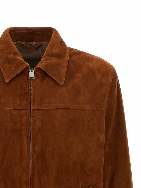 The Best Shops BRIONI: leather jacket - Suede Blouson