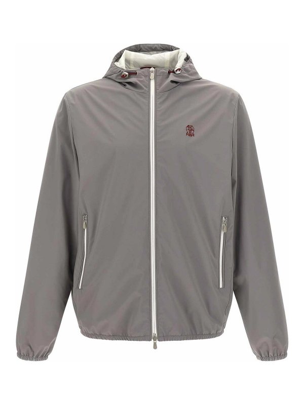 BRUNELLO CUCINELLI: casual jackets - Logo Embroidery Windbreaker