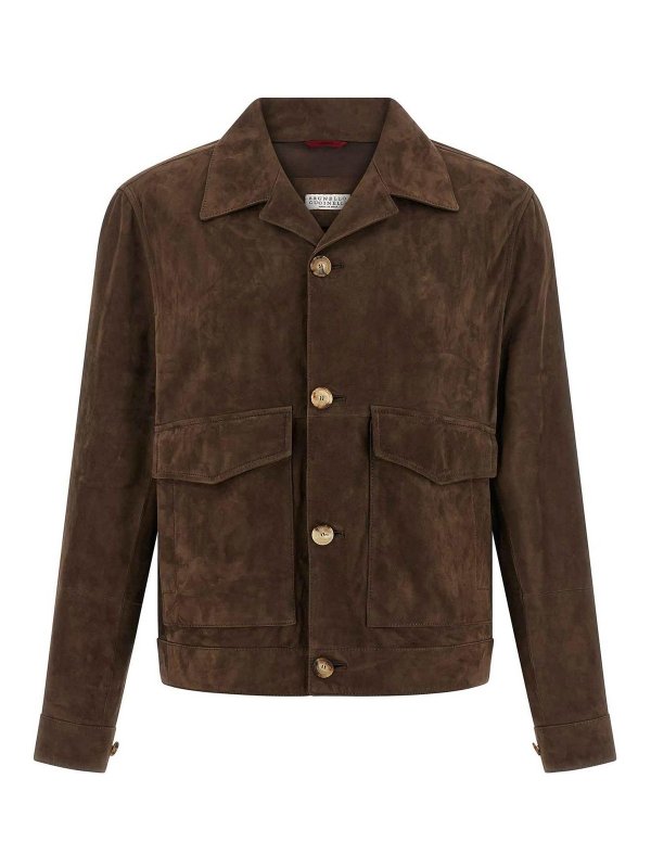 BRUNELLO CUCINELLI: leather jacket - Suede Jacket