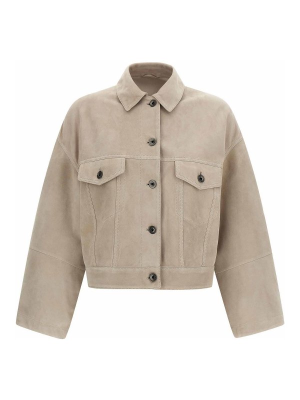 BRUNELLO CUCINELLI: leather jacket - Couture Suede Jacket