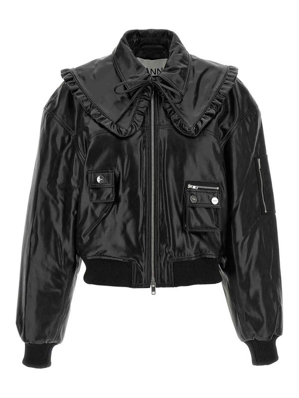 GANNI: ボンバージャケット - ボンバージャケット - 黒