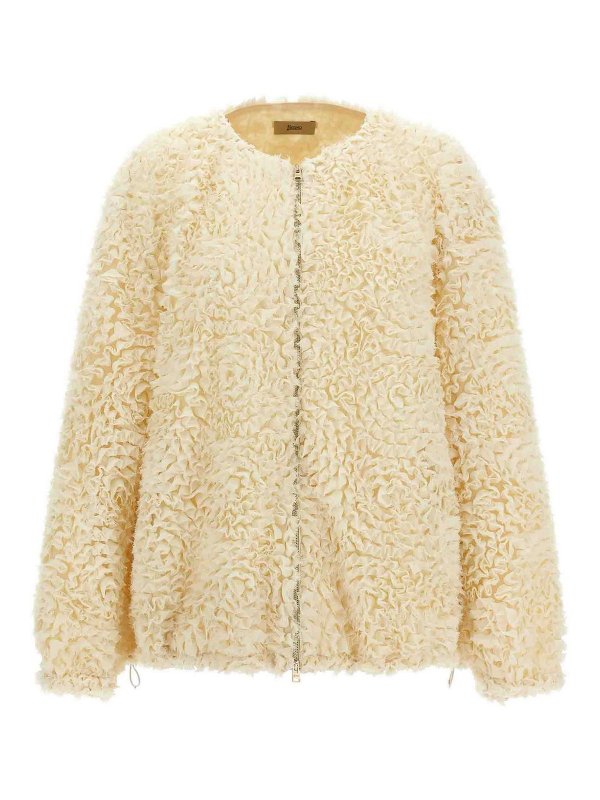 HERNO: casual jackets - Mini Ruffle Jacket