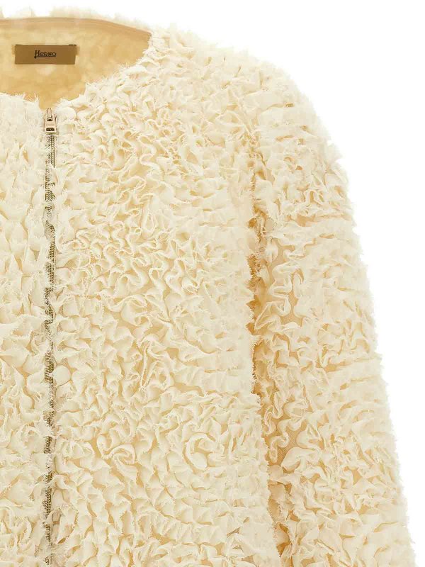 The Best Shops HERNO: casual jackets - Mini Ruffle Jacket