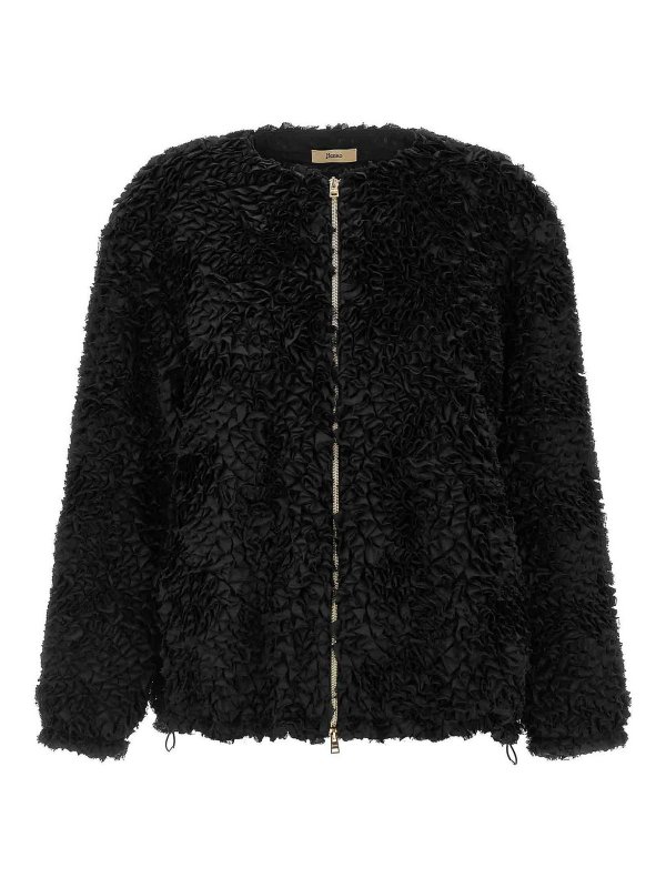 HERNO: casual jackets - Mini Ruffle Jacket
