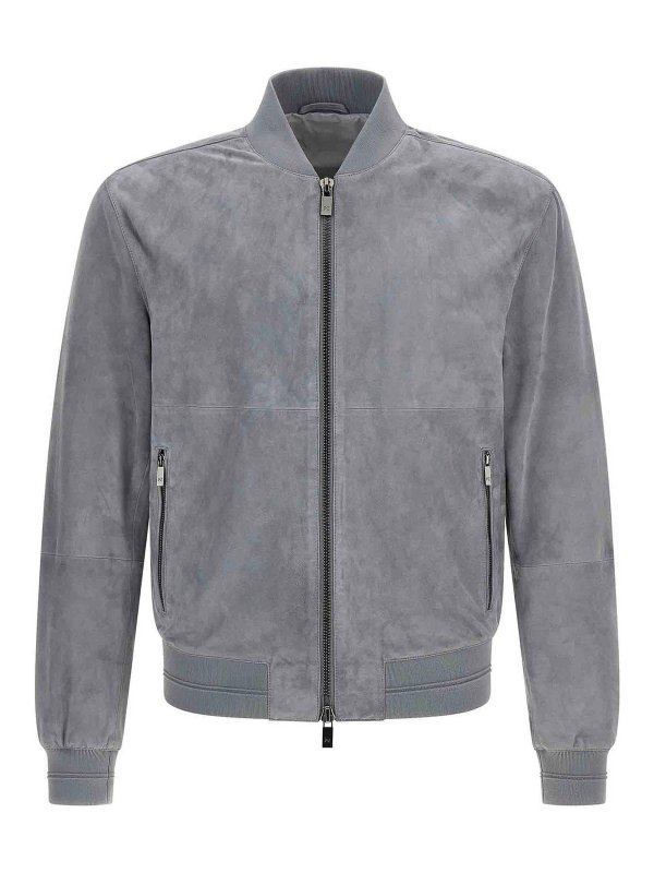 PAL ZILERI: レザージャケット - レザージャケット - グレー