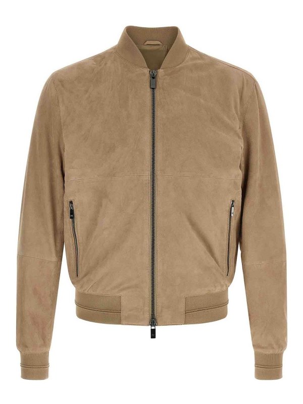 PAL ZILERI: leather jacket - Suede Jacket