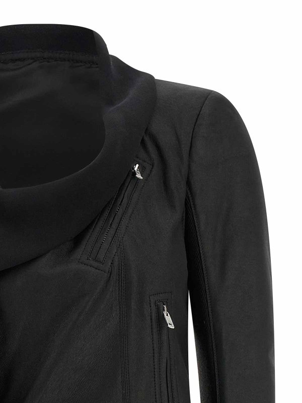 The Best Shops RICK OWENS: leather jacket - Scarf Biker Jacket