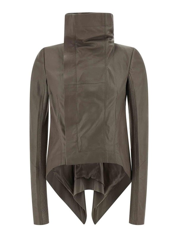 RICK OWENS: leather jacket - Naska Biker Jacket