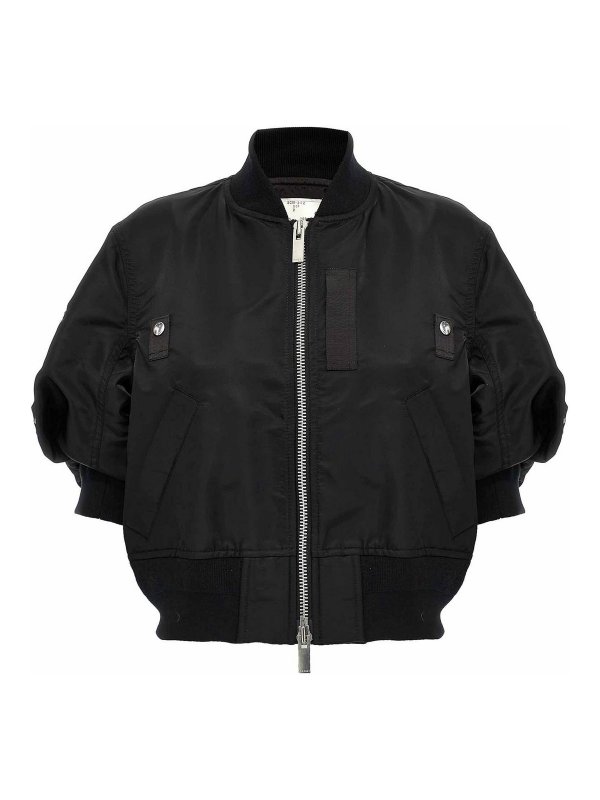 Sacai: ボンバージャケット - ボンバージャケット - 黒